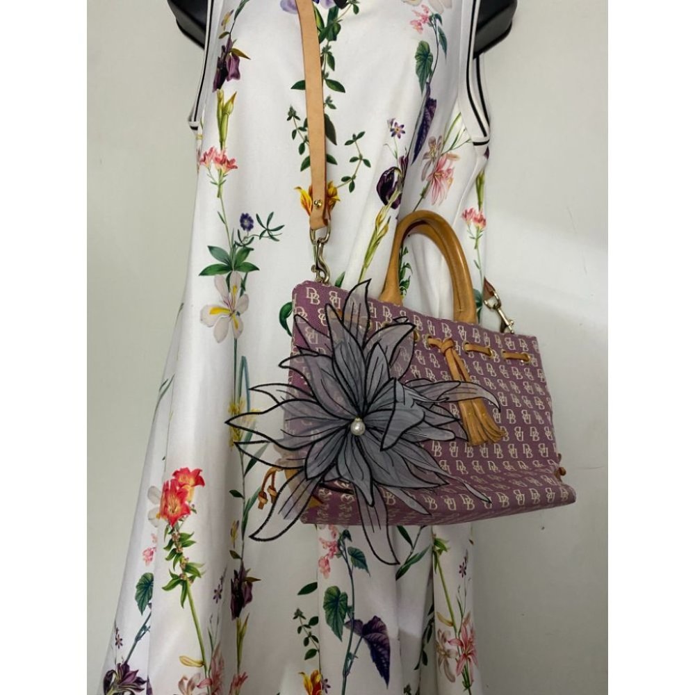 DOONEY & BOURKE Purple White Tan Tote Crossbodybag - Picture 9 of 13